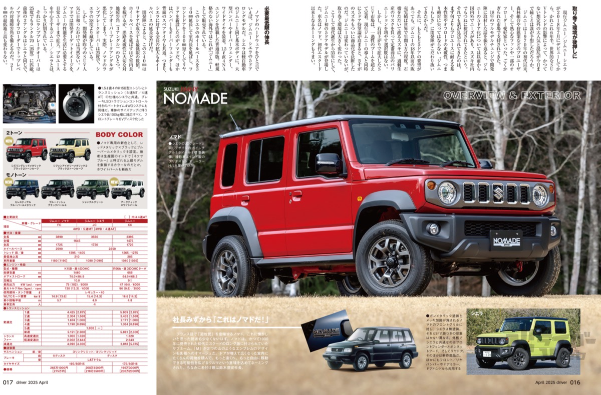 最新号＞ドライバー2025年4月号が発売。ジムニーノマド、ゴルフ
